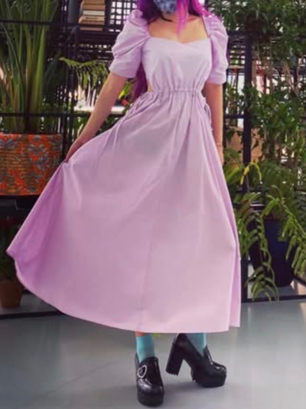 Shibuya 109 romantic lavender cottagecore puff sleeve dress Tokyo size s dresses
